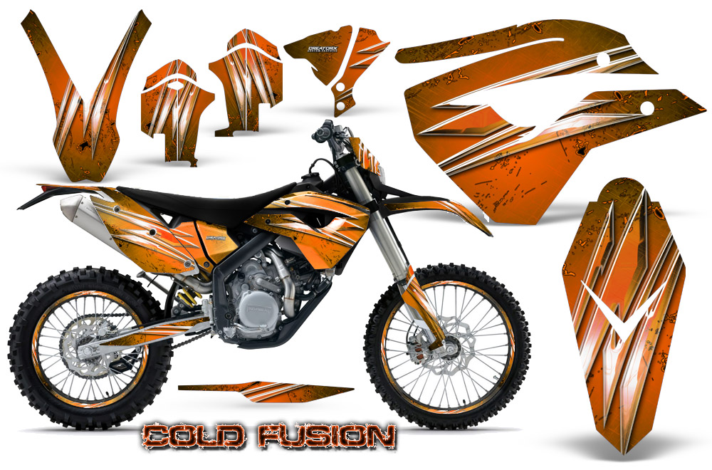 Husaberg FE570 Enduro 2010 Graphics Kit Cold Fusion Orange NP Rims